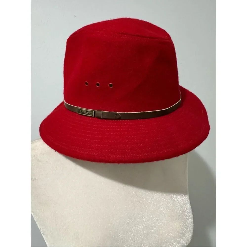 Eddie Bauer vintage red wool blend hat men’s XL